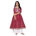 rangita Women Rayon Regular Fit Embroidered Calf
