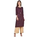 rangita Mauve Rayon Calf Length Printed Straight