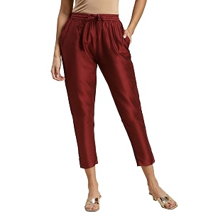 rangita Womens Straight Fit High Rise Pants