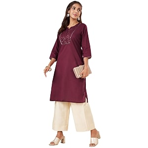 Rangmanch By Pantaloons Womens Cambric Solid Kurtas