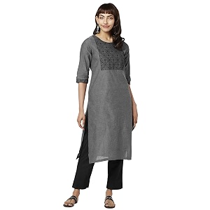 Rangmanch by Pantaloons Womens Cotton Polyester Solid