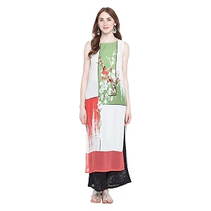 Rangmanch By Pantaloons Womens Rayon Straight Kurta