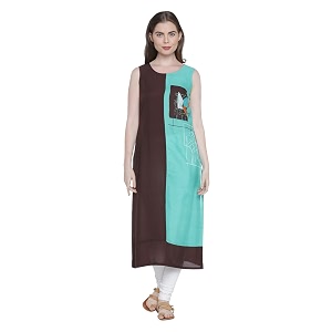 Rangmanch By Pantaloons Womens Rayon Straight Kurta