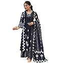 Rangnavi Women39s Cotton Anarkali Printed V-Neck Kurta