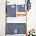 RANGOLI 100% Bamboo Hand Towels - Set of 2 | 500 GSM, Organic Royale Hand Towel Pack | 40 x 60cm Hand Size Towels | Ultra Soft, Quick-Absorbent &amp; Eco-Friendly Towels for Hand &amp; Bathroom - Dark Grey