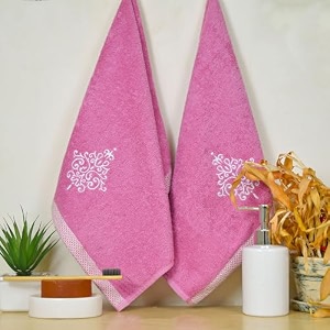 rangoli 100 bamboo hand towels - set of 2  500 gsm organic royale hand towel pack  40 x 60cm hand size towels  ultra soft quick-absorbent amp eco-friendly towels for hand amp bathroom - dark grey