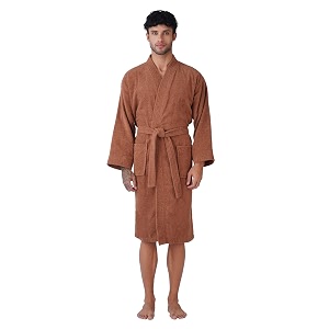 rangoli premium knee-length microfiber men bathrobe in full sleeves amp 2 pockets with 400 gsm fabric for ultra soft amp 2x absorbency  noble collection