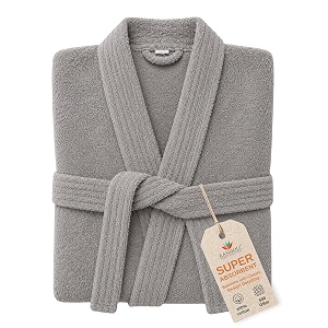 rangoli premium knee-length microfiber men bathrobe in full sleeves amp 2 pockets with 400 gsm fabric for ultra soft amp 2x absorbency  noble collection