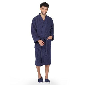 rangoli premium knee-length microfiber men bathrobe in full sleeves amp 2 pockets with 400 gsm fabric for ultra soft amp 2x absorbency  noble collection