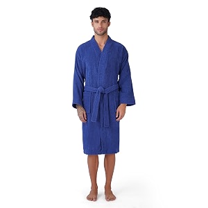 rangoli premium knee-length microfiber men bathrobe in full sleeves amp 2 pockets with 400 gsm fabric for ultra soft amp 2x absorbency  noble collection