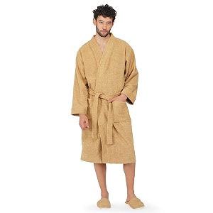 rangoli premium knee-length microfiber men bathrobe in full sleeves amp 2 pockets with 400 gsm fabric for ultra soft amp 2x absorbency  noble collection
