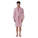 RANGOLI Microfiber Unisex Knee-Length Bathrobe with Full Sleeves &amp; Pockets, 550 GSM Extra Absorbent Terry Fabric with Rope Tie Closure (Purple-XL) | Canningvale Collection