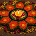 Rangoli Floor Decoration Mat, Haldi &amp; Mehndi Ceremony, Pooja and Festivals | Traditional Floral Design Decorative Mat for Home Entrance, Mandap &amp; Event Decor