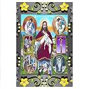 Rangoli Lord Jesus Wall Sticker 12x18 Inch Self Adhesive Poster Christian Religious for Home Living Room, Bedroom &amp; Office. Design-1