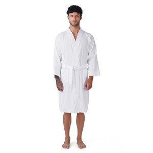rangoli premium knee-length microfiber men bathrobe in full sleeves amp 2 pockets with 400 gsm fabric for ultra soft amp 2x absorbency  noble collection