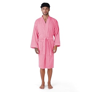 rangoli premium knee-length microfiber men bathrobe in full sleeves amp 2 pockets with 400 gsm fabric for ultra soft amp 2x absorbency  noble collection