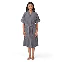 RANGOLI Women's Microfiber Bathrobe in Knee-Length &amp; Half Sleeve with 400 GSM for Super Absorbent &amp; Comfortable Day Wear (Grey-S) | Noble Collection