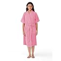 RANGOLI Women's Microfiber Bathrobe in Knee-Length & Half Sleeve with 400 GSM for Super Absorbent & Comfortable Day Wear (Pink-XL) | Noble Collection