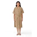 RANGOLI Women's Microfiber Bathrobe in Knee-Length &amp; Half Sleeve with 400 GSM for Super Absorbent &amp; Comfortable Day Wear (Beige-L) | Noble Collection