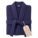 RANGOLI Women's Microfiber Bathrobe in Knee-Length &amp; Half Sleeve with 400 GSM for Super Absorbent &amp; Comfortable Day Wear (Navy Blue -L) | Noble Collection