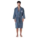 RANGOLI Premium Men's 100% Bamboo Bathrobe | 460 GSM Terry Fabric | Full Sleeves Knee-Length Bath Robe with 2 Pockets, Belt Closure in Soft & Absorbent Luxury Design (Blue-XL) | Royal Bamboo