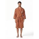 RANGOLI Premium Men's 100% Bamboo Bathrobe | 460 GSM Terry Fabric | Full Sleeves Knee-Length Bath Robe with 2 Pockets, Belt Closure in Soft &amp; Absorbent Luxury Design (Brown-XL) | Royal Bamboo