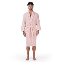 RANGOLI Premium Men's 100% Bamboo Bathrobe | 460 GSM Terry Fabric | Full Sleeves Knee-Length Bath Robe with 2 Pockets, Belt Closure in Soft &amp; Absorbent Luxury Design (Peach-XL) | Royal Bamboo