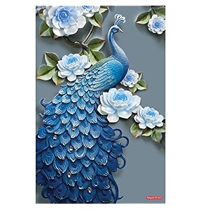 rangoli peacock wall sticker 12x18 sheet  elegant self adhesive home dcor for living room bedroom amp walls design-2