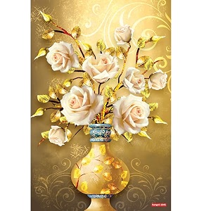 rangoli flower pot wall sticker  12x18 sheet self adhesive home dcor for living room bedroom amp wallsdesign-1
