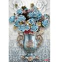 Rangoli Flower Pot Wall Sticker – 12x18 Sheet Self Adhesive Home Décor for Living Room, Bedroom &amp; Walls.Design-3