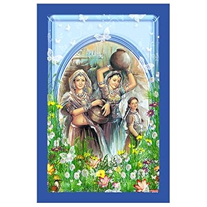 rangoli wall sticker with sparkel lamination and waterproof and scratch proof 12 or 18 inch pack of 1 multicolor vinyl dc2023