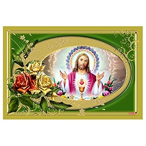 rangoli lord jesus wall sticker 12x18 inch self adhesive poster christian religious for home living room bedroom amp office design-2