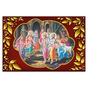 rangoli wall sticker with sparkel lamination and waterproof and scratch proof 12 or 18 inch pack of 1 multicolor vinyl dc1978