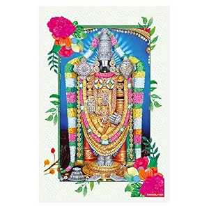 rangoli tirupati bala ji wall poster 12x18 inch self-adhesive spiritual home dcor mandir dcor living room amp office design-1