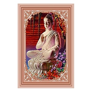 rangoli wall sticker with sparkel lamination and waterproof and scratch proof 12 or 18 inch pack of 1 multicolor vinyl dc2003