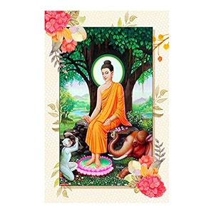 rangoli wall sticker with sparkel lamination and waterproof and scratch proof 12 or 18 inch pack of 1 multicolor vinyl dc1976