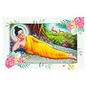 Rangoli Wall Sticker with sparkel Lamination and Waterproof and Scratch Proof 12 or 18 inch Pack of 1 Multicolor Vinyl DC1975