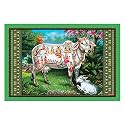 Rangoli Wall Sticker with sparkel Lamination and Waterproof and Scratch Proof 12 or 18 inch Pack of 1 Multicolor Vinyl DC1996