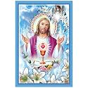 Rangoli Lord Jesus Wall Sticker 12x18 Inch Self Adhesive Poster Christian Religious for Home Living Room, Bedroom &amp; Office. Design-3