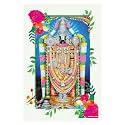 Rangoli Tirupati Bala Ji Wall Poster 12x18 inch Self-Adhesive Spiritual Home Décor, Mandir Décor, Living Room &amp; Office. Design-1