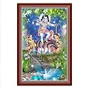 Rangoli Wall Sticker with sparkel Lamination and Waterproof and Scratch Proof 12 or 18 inch Pack of 1 Multicolor Vinyl DC2094