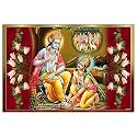 Rangoli Wall Sticker with sparkel Lamination and Waterproof and Scratch Proof 12 or 18 inch Pack of 1 Multicolor Vinyl DC2068