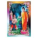 Rangoli Wall Sticker with sparkel Lamination and Waterproof and Scratch Proof 12 or 18 inch Pack of 1 Multicolor Vinyl DC1969