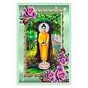 Rangoli Wall Sticker with sparkel Lamination and Waterproof and Scratch Proof 12 or 18 inch Pack of 1 Multicolor Vinyl DC1986