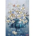 Rangoli Flower Pot Wall Sticker – 12x18 Sheet Self Adhesive Home Décor for Living Room, Bedroom &amp; Walls.Design-17