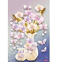 Rangoli Flower Pot Wall Sticker – 12x18 Sheet Self Adhesive Home Décor for Living Room, Bedroom &amp; Walls.Design-16