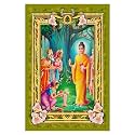 Rangoli Wall Sticker with Sparkle Lamination and Waterproof and Scratch Proof 12 or 18 inch Pack of 1 Multicolor Vinyl DC1985