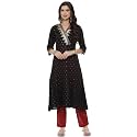 Rangriti Black Liva A-Line Kurta for Women