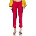 Rangriti Black Solid Slim Pants for Women
