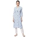 Rangriti Blue Liva Straight Kurta for Women